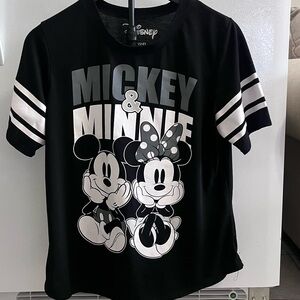Disney Black Mickey & Minnie Graphic Short Sleeve Tee